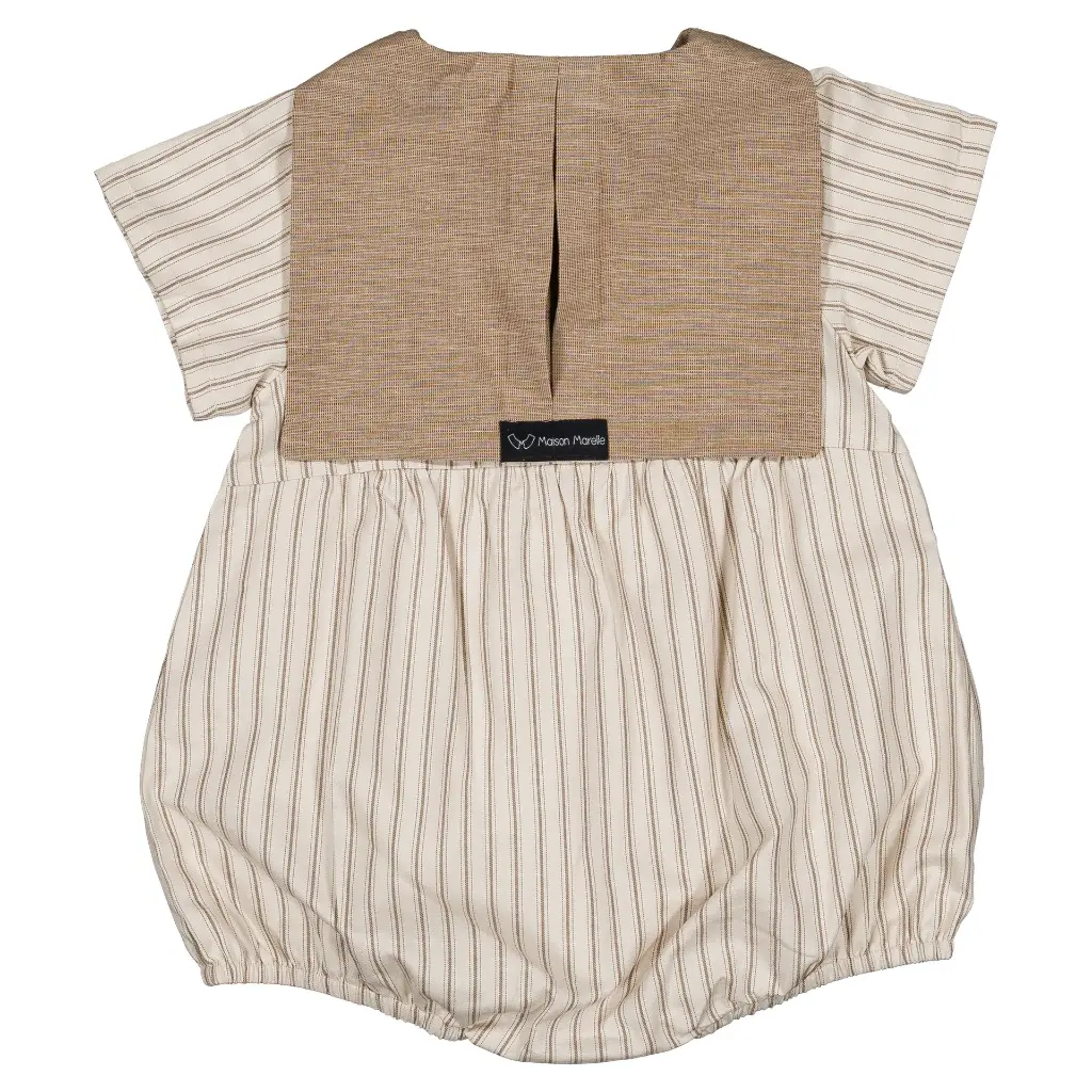 【Maison Marelle】Barboteuse BASTILLE 24m Barboteuse CAMBON - rayures sable | Maison Marelle